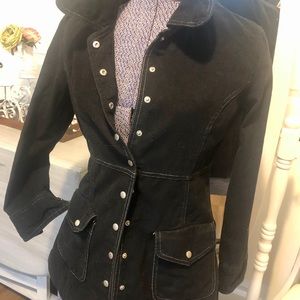 Vintage Free People Jacket. Black suede like